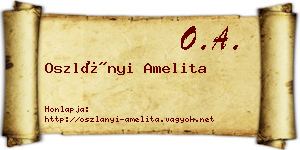 Oszlányi Amelita névjegykártya